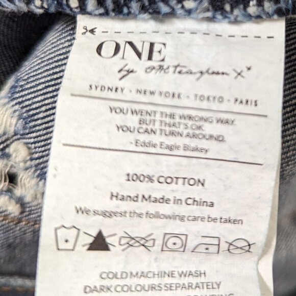ONE X One Teaspoon Freelove Distressed Denim Jean Skirt size 26 - Picture 10 of 12